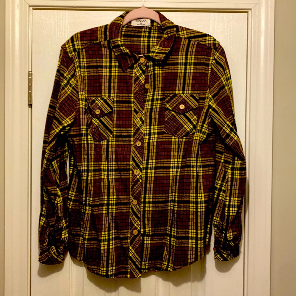EUC Zenana XL 100% cotton button down shirt